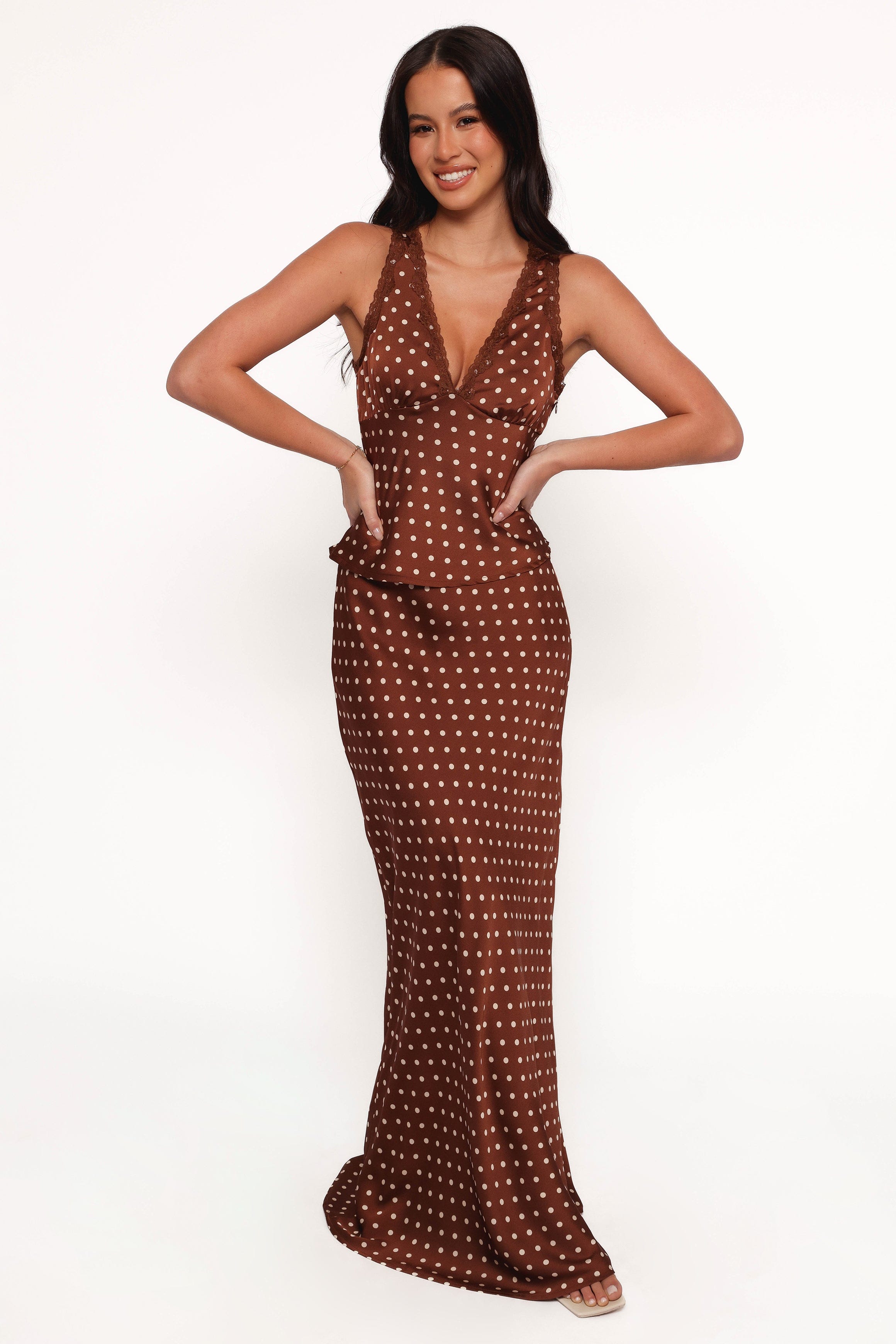 Velman Skirt - Brown Polka Dot