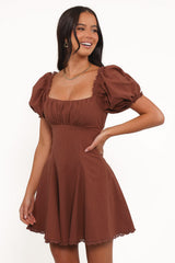 Anora Mini Dress - Cognac