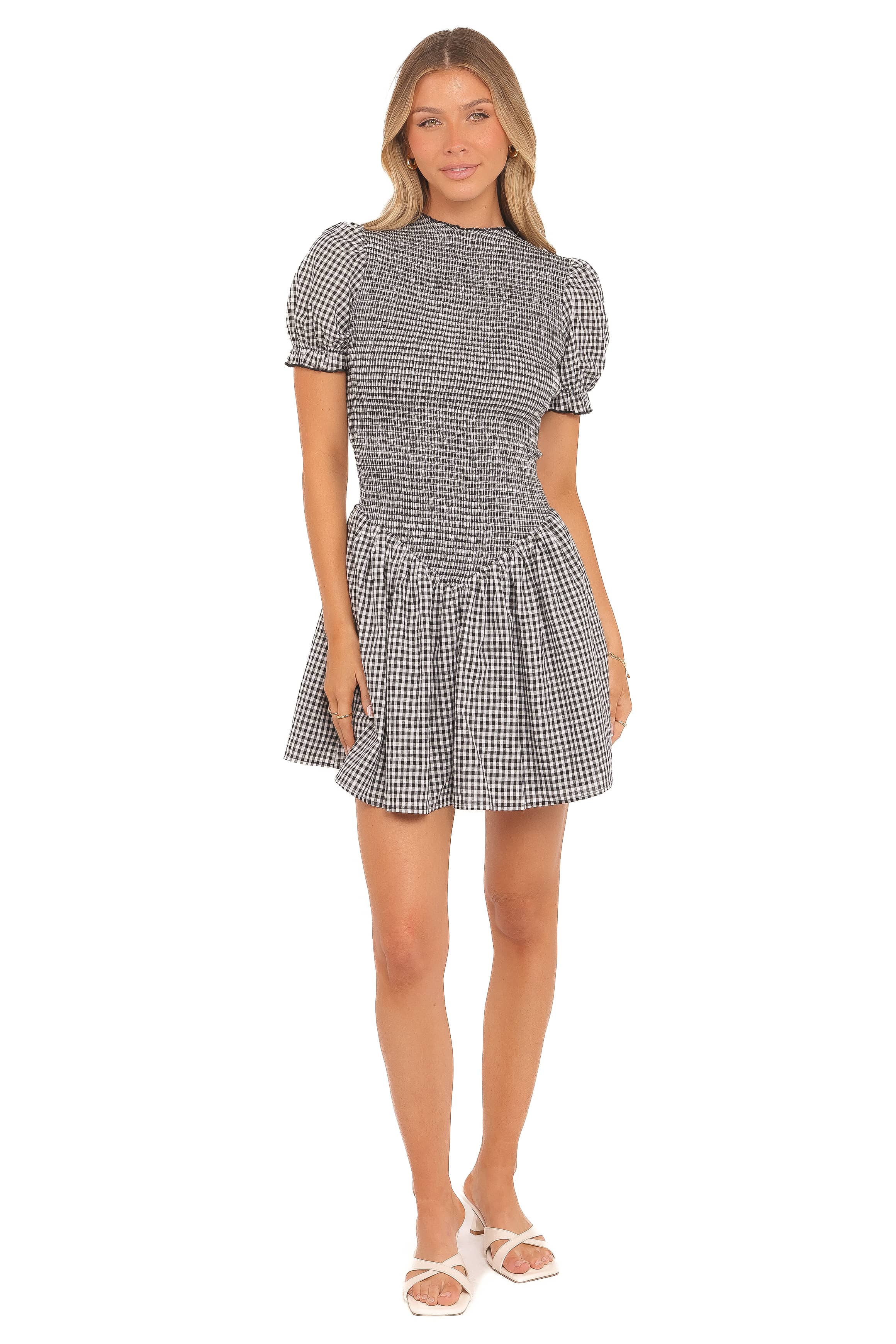 Celine Mini Dress - Black Gingham