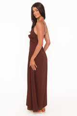 Lorella Midi Dress - Dark Brown