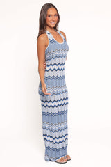 Neasa Knit Maxi Dress - Blue
