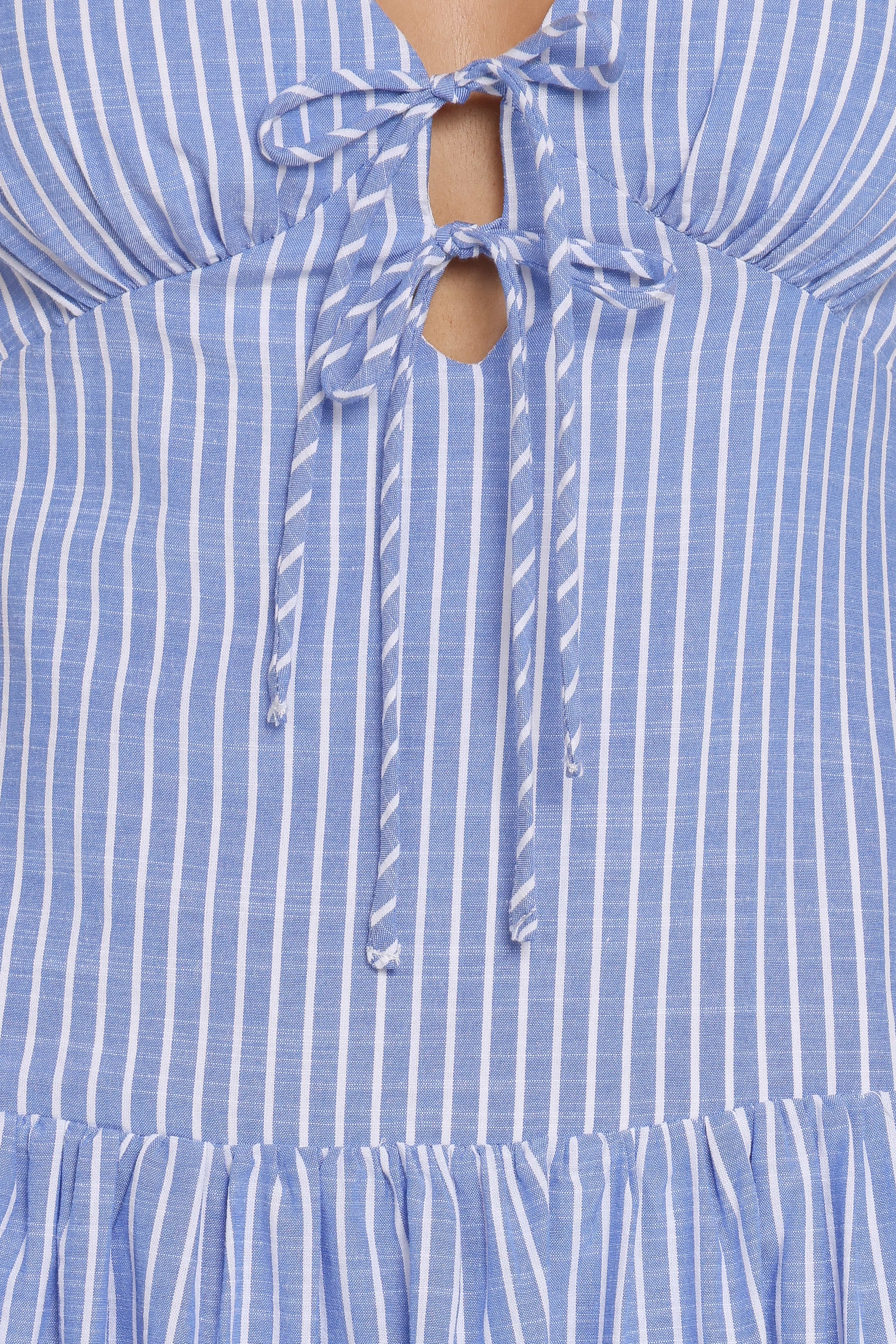 Vanessa Maxi Dress - Navy Pinstripe