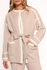 Maloney Tie Front Coatigan - Beige